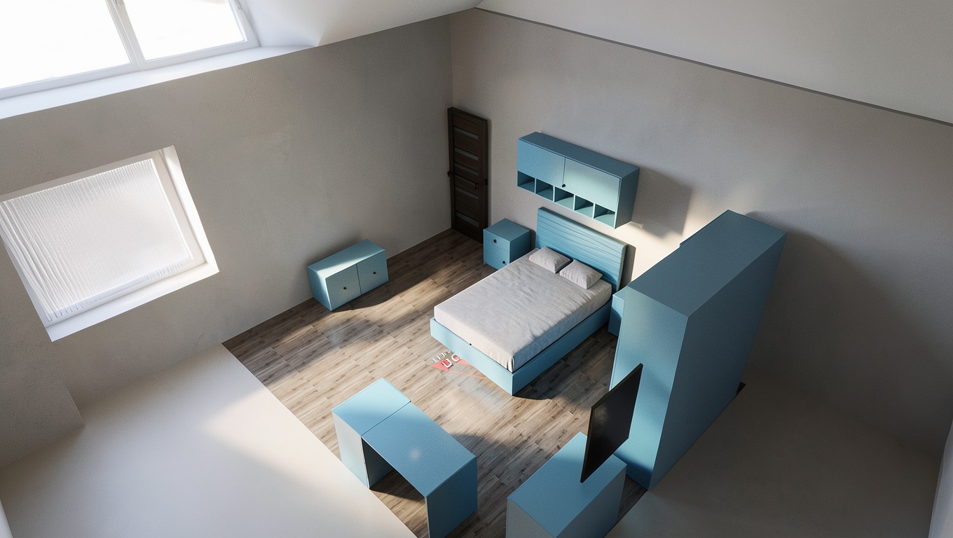Dormitor Albastru Contemporan