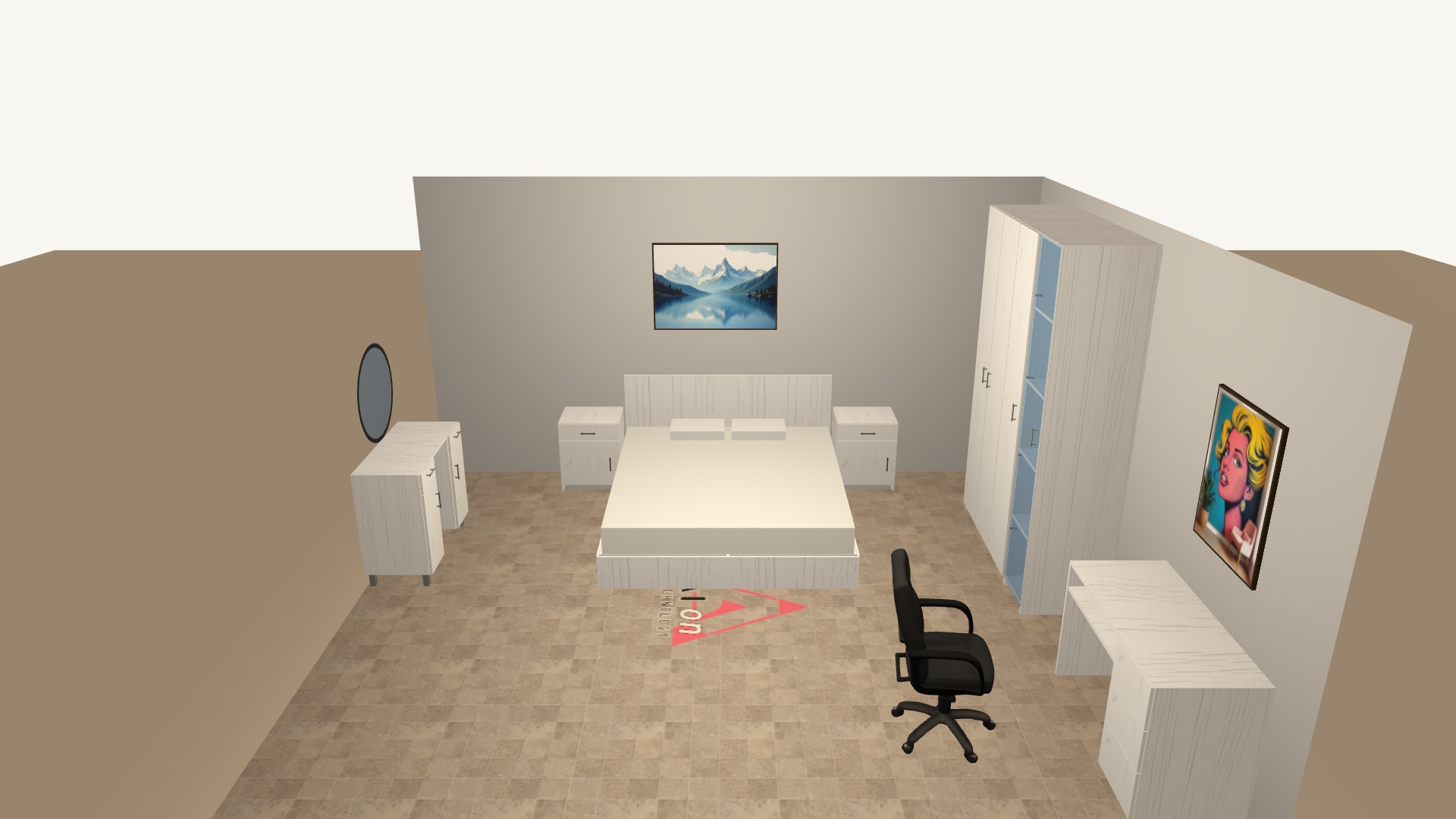 Dormitor White Oak unghi 3